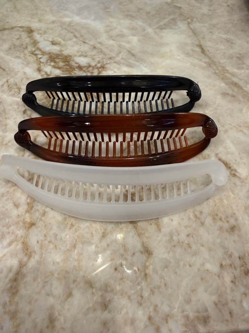 scunci Banana Hair Clips Set in Black, Brown, and White